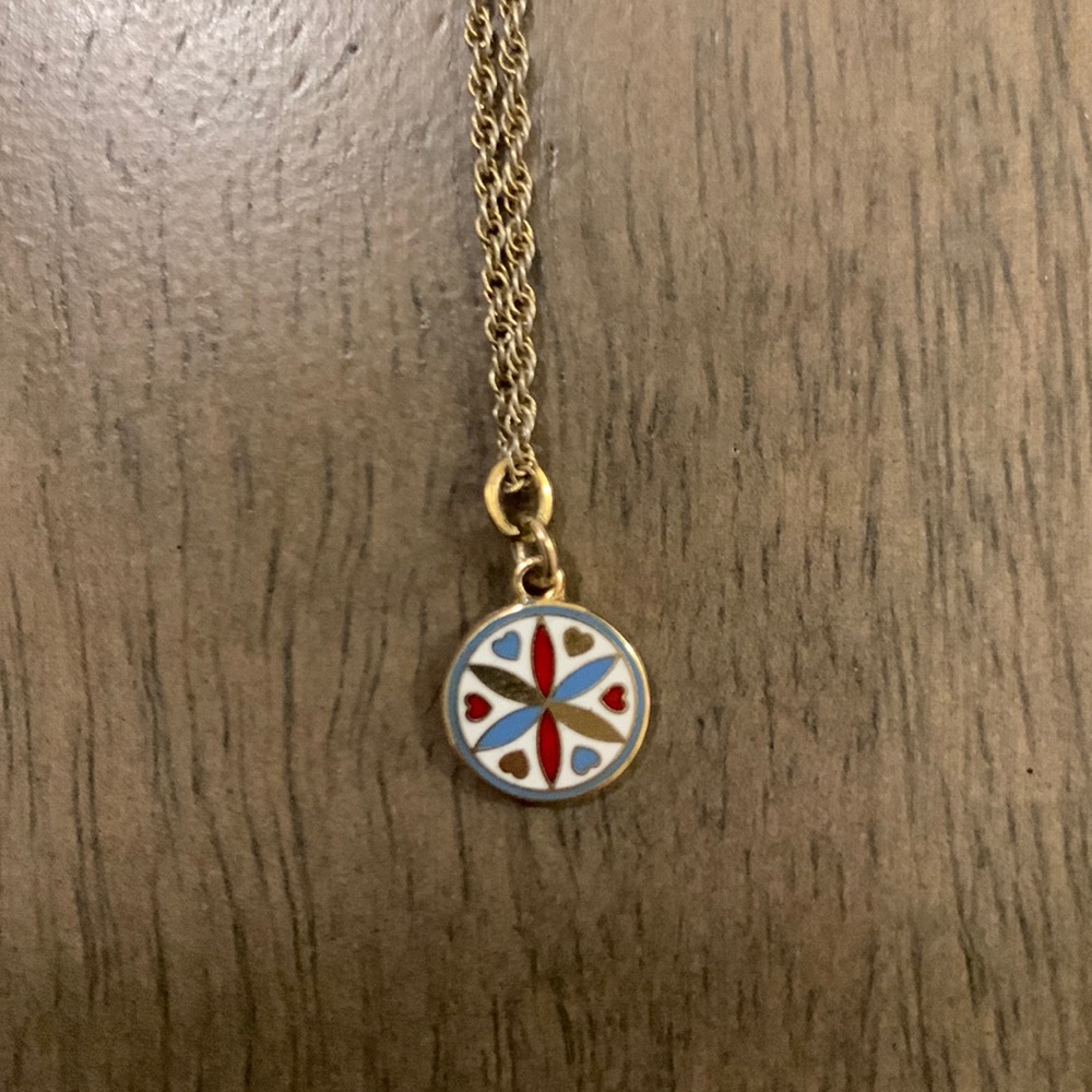 Vintage Tile Design Pendant Necklace